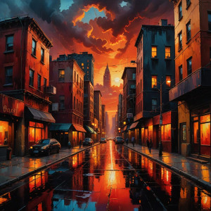 Bloody sunset in modern city - 1.jpg