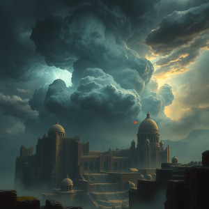 Giant thunderstorm cloud over ancient city.jpg
