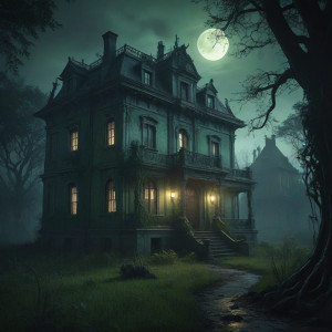 Spooky haunted mansion under green moon.jpg