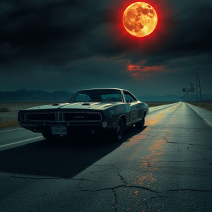 Demonic muscle car on a highway to Hell under blood moon.jpg