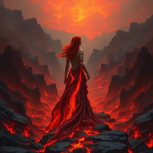 Lady in lava field.webp