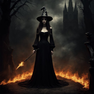 Beautiful witch on the bonfire at the stake - 2.jpg