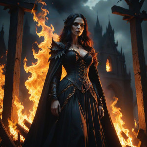 Beautiful witch on the bonfire at the stake - 3.jpg