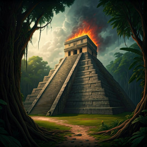 Firestorm in the pyramid in Central American jungle - 1.jpg