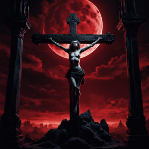 Beautiful crucified woman under blood moon.jpg