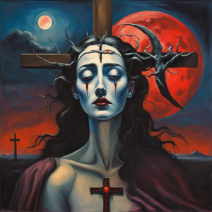 Woman at the cross under blood moon - 1.jpg