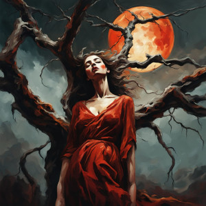 Beautiful woman under blood moon.jpg