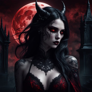 Beautiful demoness under full round blood moon - 1.jpg