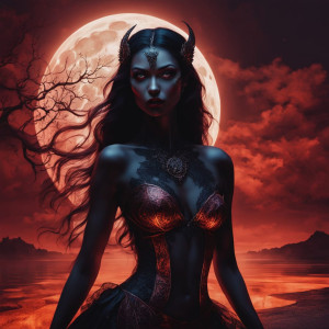 Beautiful demoness under full round blood moon - 7.jpg