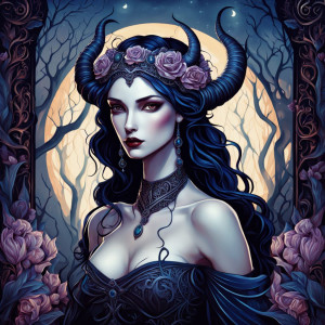Beautiful demoness under full round blood moon - 15.jpg