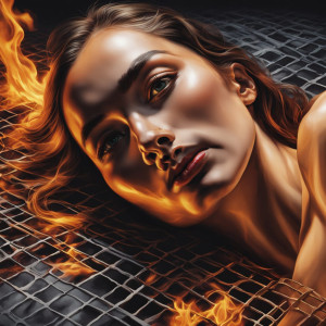 Beautiful woman sitting on a burning grid - 11.jpg