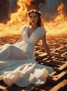 Beautiful woman sitting on a burning grid - 13.jpg