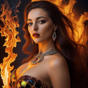 Beautiful woman sitting on a burning grid - 15.jpg
