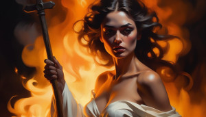 Beautiful woman in flames with the cross.jpg