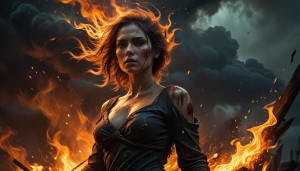 Female Christian martyr on a burning pyre - 11.jpg
