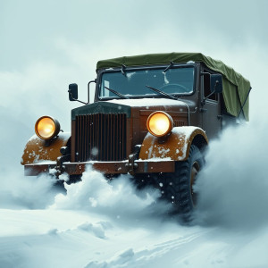 Vintage armoured car driving into vicious blizzard.jpg