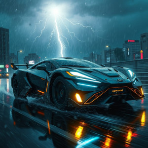 Cyberpunk armoured car driving into vicious hailstorm.jpg