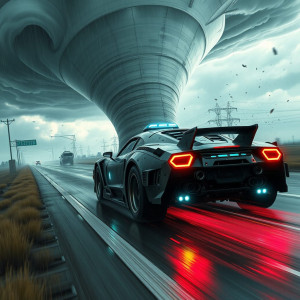 Cyberpunk armoured car driving into vicious tornado.jpg