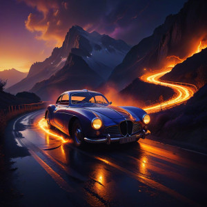 Demonic car in the Alps under full round orange moon.jpg