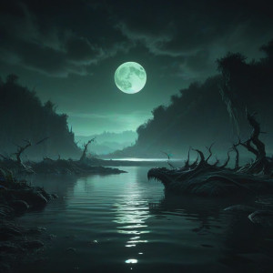 Magical lake under green moon.jpg