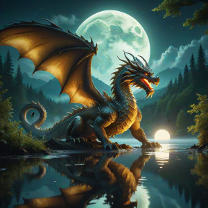 Brosno Lake Dragon under full round moon.jpg