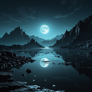 Fulk Lake under full round blue moon.jpg