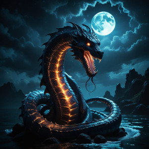 Giant Sea Serpent under full round blood moon.jpg