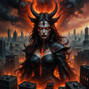 Face of demoness of destruction in the sky over apocalyptic city.jpg