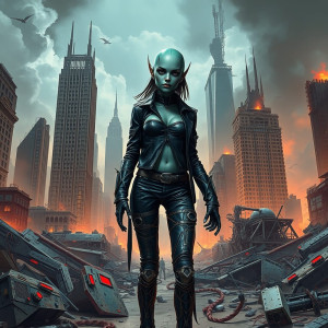 Mechanical alien woman in apocalyptic city.jpg