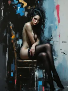 Ню в чулках на стуле.webp