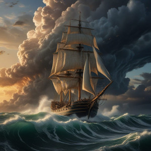 Vintage ship sailing into tornado -  RVXL5.jpg