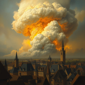 Pyroclastic cloud over medieval city.jpg