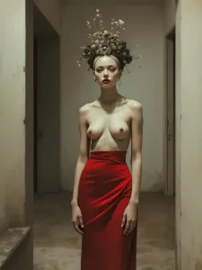 Long red skirt.webp
