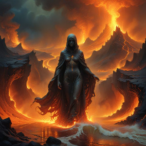 Beautiful woman walking the lava field.jpg