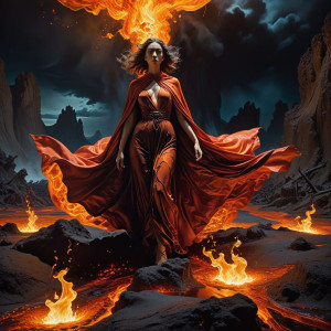 Beautiful woman walking the lava field - BXL.jpg