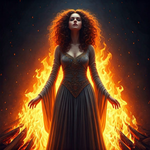 Beautiful woman bathing in roaring fire - GIF.jpg