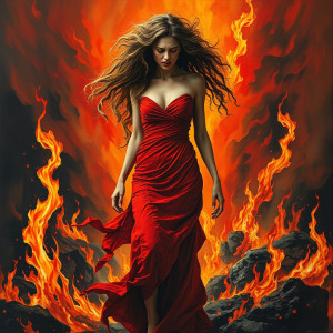 Beautiful woman burning in roaring fire - FS.jpg