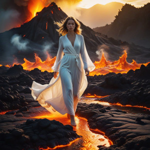 Beautiful woman walking in lava field - BXL0.jpg