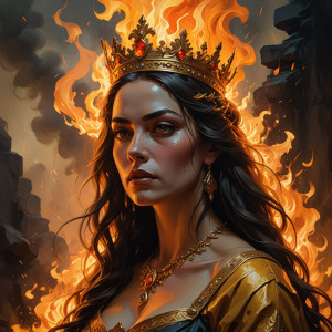 Beautiful queen burning at the stake in roaring fire - DXL.jpg