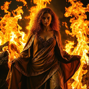 Beautiful queen burning at the stake in roaring fire - JFL.jpg