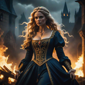 Beautiful queen in a burning medieval city.jpg