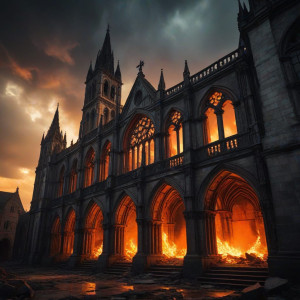 Medieval Gothic cathedral bursts into flames - MDXL.jpg