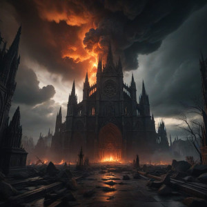 Giant pyroclastic cloud over medieval Gothic cathedral.jpg