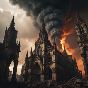 Giant pyroclastic cloud over medieval Gothic cathedral - MDXL.jpg
