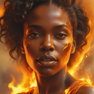 Beautiful ebony woman engulfed in roaring flame - ССХ.jpg