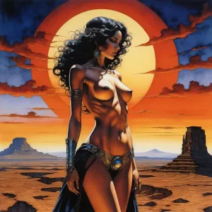 Surreal Sunset Warrior.webp