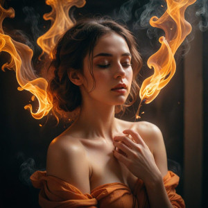 Beautiful woman consumed by flames of Love - RVXL4.jpg