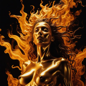 Golden woman engulfed in roaring flame - RVXL5.jpg