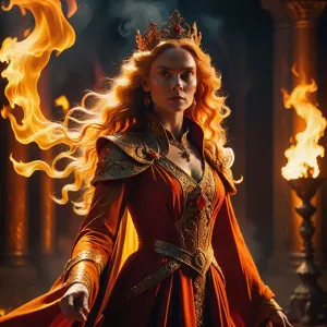 a-fiery-queen-stands-majestically-against-a-backdrop-of-swirling-orange-.webp