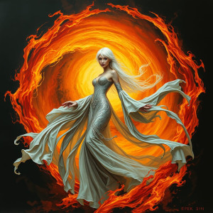 Platinum woman engulfed by a roaring flame.jpg